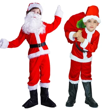 Рождественский Костюм Санта-Клауса, детская плюшевая Косплейная одежда из аниме, праздничный наряд для вечеринки, костюм для Хэллоуина, одежда для Хэллоуина