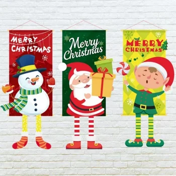 Рождественский Подвесной флаг, Баннер, Рождественские украшения, Дверь дома, Рождественские украшения, Рождественские Подарки Navidad Noel, Декоративный реквизит