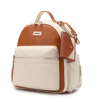 Рюкзак-сумка для подгузников из искусственной кожи премиум-класса, кожаная кроватка-рюкзак для подгузников, рюкзак для подгузников со съемной передней упаковкой
