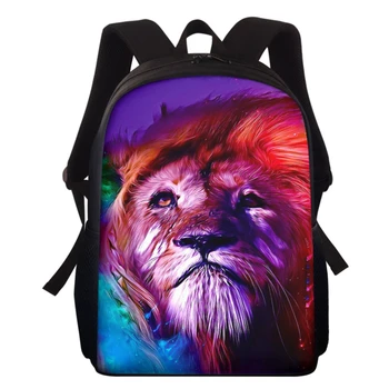 Рюкзаки с животными, 3D школьные сумки Kindren с изображением Тигра и Волка, Водонепроницаемый рюкзак для мальчиков, сумки для детского сада Kindren