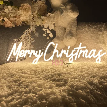 С Рождеством, Неоновая Светодиодная вывеска, Письмо, Новогодние Неоновые огни, вывеска USB, спальня, Рождественская вечеринка, декор домашнего бара, неоновые ночные огни