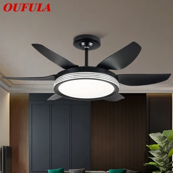 Свет вентилятора OUFULA, скандинавский светодиодный потолочный вентилятор, Современный минималистичный ресторан, гостиная, спальня, Коммерческий электрический вентилятор