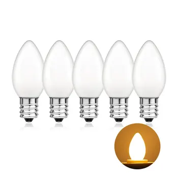 Светодиодная Лампа-канделябр C7 0,5 Вт Молочно-Белое Стекло Теплый Белый Эквивалент 5 Вт Светодиодная Лампа-Люстра Lava Light Заменяет Светодиодную Лампу накаливания