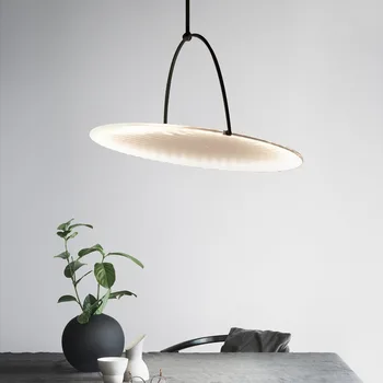 Скандинавский простой текстильный абажур Круглая светодиодная люстра для столовой проект luminaria кухонные люстры освещение для домашнего декора