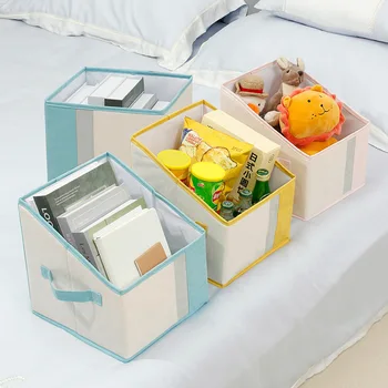 Складной ящик для хранения из замшевой ткани, Складной Ящик для домашнего хранения, ящик для хранения стираемой одежды