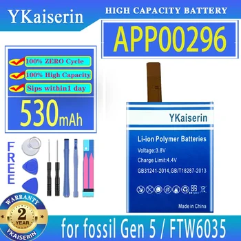 Сменный аккумулятор YKaiserin 530mAh APP00296 для fossil Gen 5 Gen5 /для Цифровых Аккумуляторов Julianna HR FTW6035