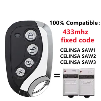 Совместимость с CELINSA SAW1 SAW2 SAW3 пульт дистанционного управления гаражными воротами клон передатчика команд гаражных ворот 433,92 МГц фиксированный код