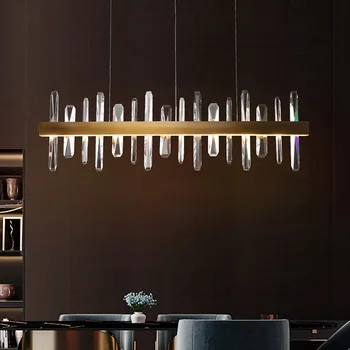 Современная Роскошная Хрустальная люстра K9, светодиодные подвесные светильники для столовой, светильники для декора кухни, Золотые подвесные светильники