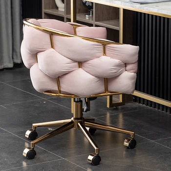 Современный розовый компьютерный стул для спальни Мебель Геймерский стул Компьютерный офис Индивидуальность Досуг Спинка Поворотные офисные стулья