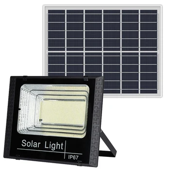 Солнечные прожекторы Пульт дистанционного управления 100 Вт Прожектор на солнечной энергии Наружный Водонепроницаемый IP67 Прочный Простой в использовании