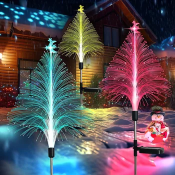 Солнечные рождественские фонари для дорожек, светодиодные уличные водонепроницаемые фонари для рождественского декора во дворе, саду, патио, фонари для газонных столбов.