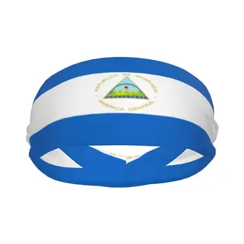 Спортивная повязка на голову, портативная повязка для волос, флаг Никарагуа, повязка для обертывания волос, спортивная повязка для велоспорта, бега, упражнений