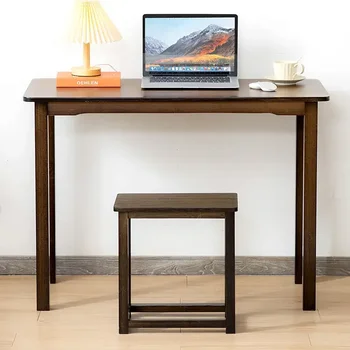 Стол для учебы в скандинавском стиле, стол для учебы орехового цвета, простой компьютерный стол, прямоугольные столы, бамбуковая мебель для дома, стол для ноутбука в офисе.