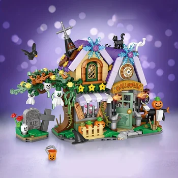 Сцена Хэллоуина, Специальные строительные блоки для дома, для праздника, изысканные игрушки для украшения, Идеальный подарок для мальчиков и девочек