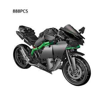 Технический масштаб Строительный блок мотоцикла Kawasakis Ninja Модель автомобиля H2R Паровой двигатель Сборка Кирпичной игрушки для коллекции подарков