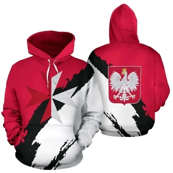 Толстовки с изображением флага Польши для мужчин, модные осенние пуловеры с 3D-принтом с длинными рукавами, топы, повседневная уличная одежда, толстовка с капюшоном