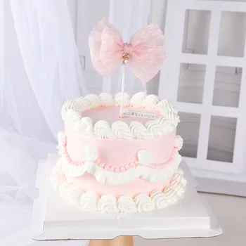 Топпер для торта с бантом на свадьбу, день рождения, торт для мальчика или девочки, детский душ, детские топперы для кексов, украшения для детей