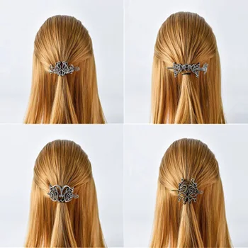 Украшения для волос викингов, Кельтские узлы, заколки в виде короны, Винтажный стиль, Бронзовый металлический цвет, Заколки для волос, женская палочка для волос для девочек
