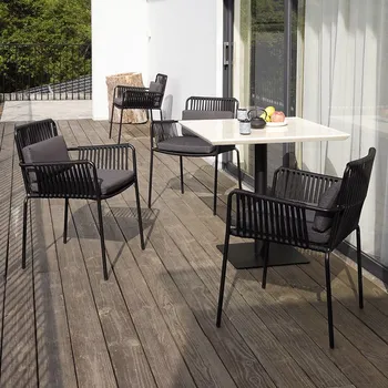 Уличная мебель Для отдыха На балконе Столы и стулья Nordic Villa Courtyard Открытый Ресторан из ротанга на открытом воздухе