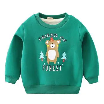 Флисовая толстовка для мальчиков, Рождественские рубашки для детей, хлопковый пуловер для девочек с героями мультфильмов, 2023l, Зимняя детская повседневная одежда, Одежда