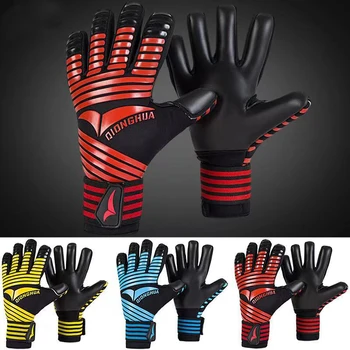 Футбольные перчатки для взрослых, футбольные вратарские перчатки из утолщенного латекса, нескользящие перчатки для вратаря на тренировочном матче, футбольные перчатки для вратаря