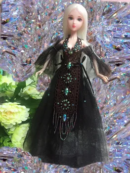 Черная Одежда 1/6 Кукольное Платье Из Бисера Бесплатная Доставка