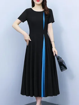 Черное элегантное женское вечернее платье, Летнее модное бальное вечернее платье средней длины с короткими рукавами 2023, Ретро-шикарное облегающее платье E392