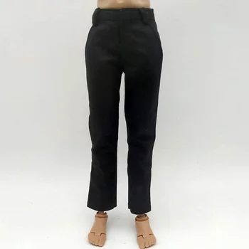 Черные облегающие брюки в масштабе 1/6, модель костюмных брюк для 12-дюймовой фигурки, мужские Узкие фигурки с тонким телом, игрушки