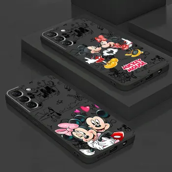 Чехол Disney с Микки Маусом для Samsung Galaxy S10e S23 S20 FE S22 Plus S8 S7 S10 S9 S21 Ultra 5G S20FE Черный Мягкий Матовый Чехол