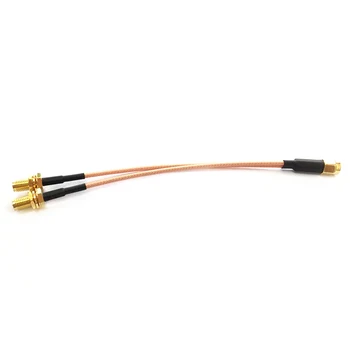 Штекер SMA к 2X штекерам RP-SMA (штыревой разъем) Y-образный соединительный кабель RG316 15 см 6 дюймов