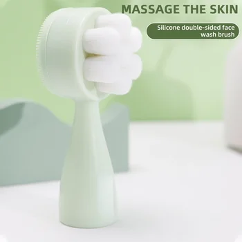 Щетка для мытья лица Brainbow, Двустороннее Очищающее средство для ручного массажа, глубоко Очищающее поры Силиконовое Мягкое Средство для мытья лица