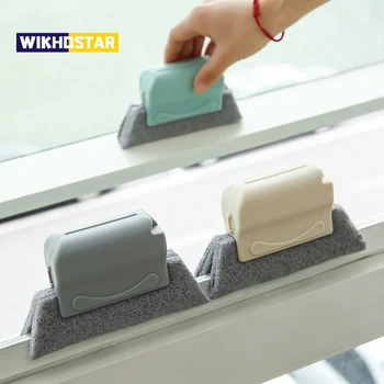 Щетка для чистки оконных пазов WIKHOSTAR Creative Ручная Чистящая салфетка для мытья окон Устройство для удаления зазоров между полом в ванной и кухне