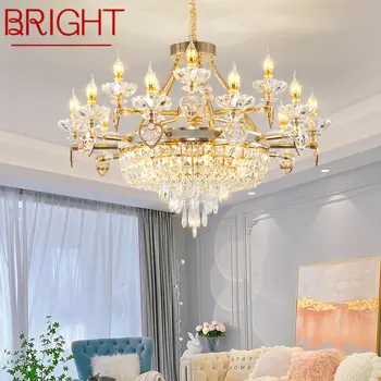 Яркая Европейская подвесная люстра, простая роскошная хрустальная светодиодная подвесная лампа, современный светильник для дома, гостиной, столовой, спальни